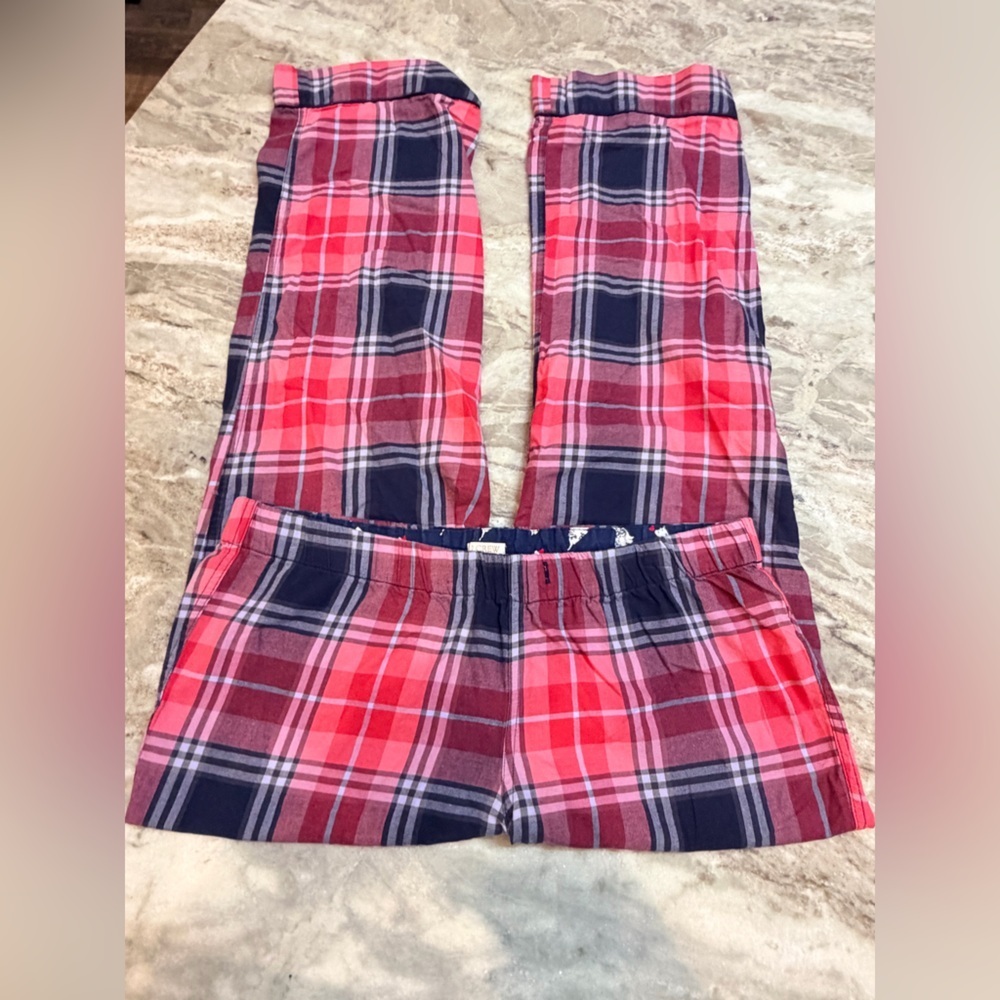 J.Crew Women’s Plaid Pajama Pants Medium Red Cotton Lounge Sleep